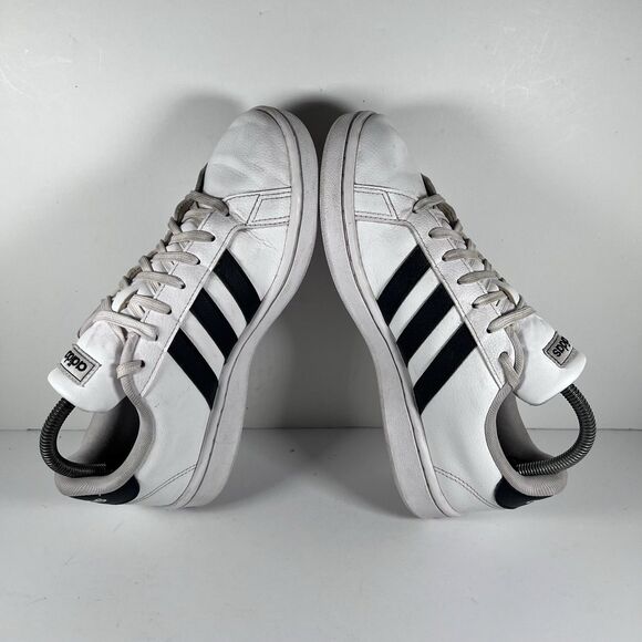 Adidas Grand Court White Black Lace Up Shoes Sneakers Women's Size 8.5 F36483 - Picture 5 of 8